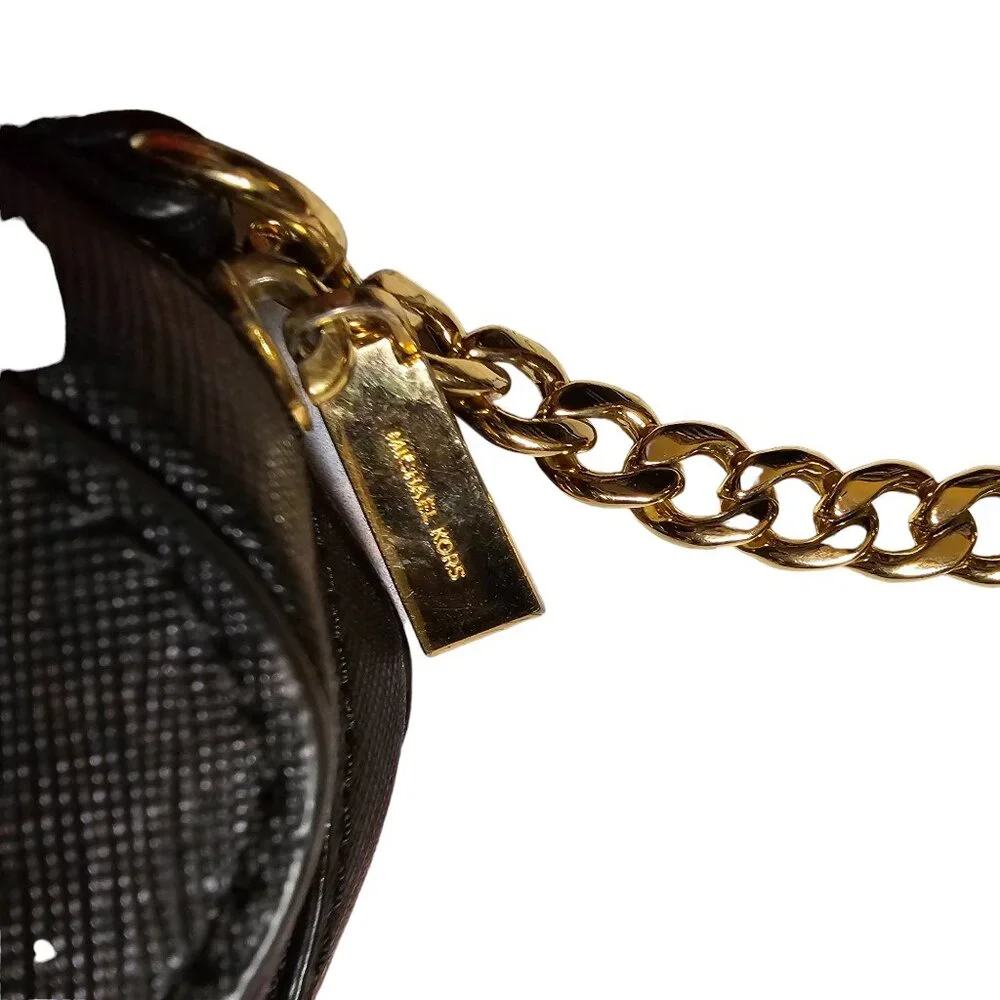 Michael Kors Black Crossbody with Gold Hardware Like‎ New Condition